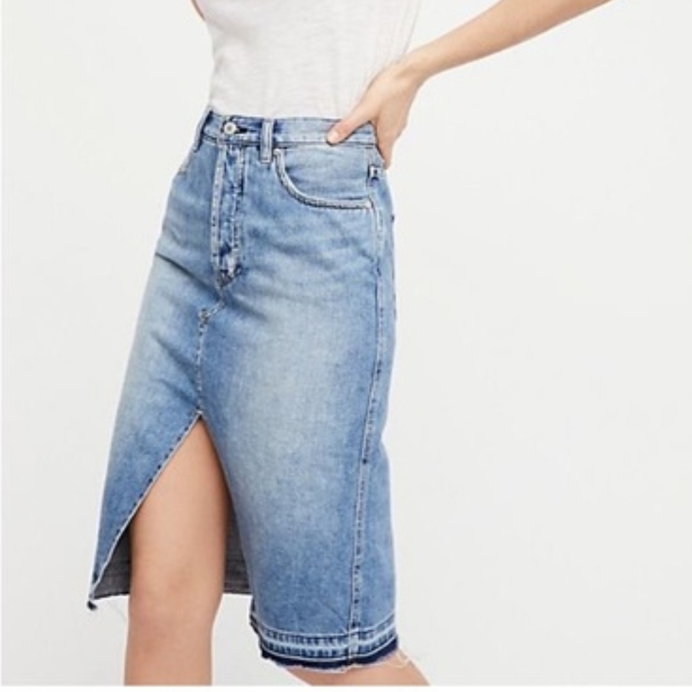 COPY - NWT FREE PEOPLE DENIM MIDI SKIRT - SIZE 26